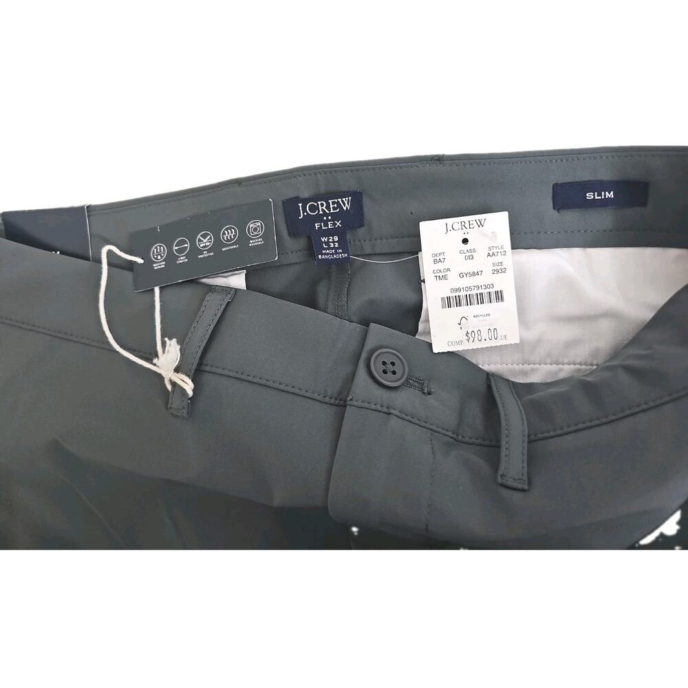 J.Crew Tech ~Men's Size 29x32~ Gray Slim Fit Flex Pants AA712 NWT. - Picture 4 of 16